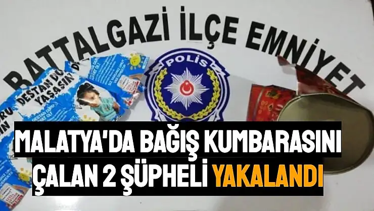 Malatya'da Bağış kumbarasını çalan 2 şüpheli yakalandı