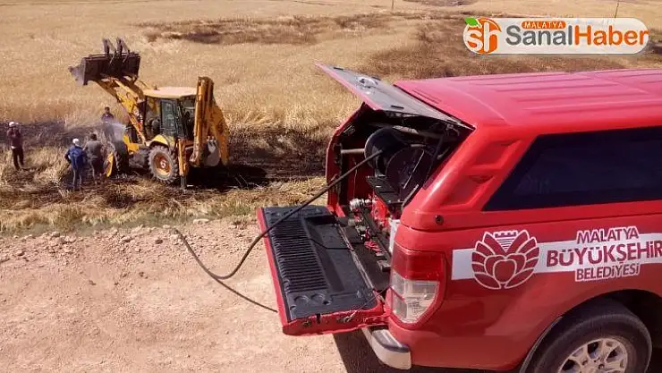Malatya'da buğday bahçesinde yangın