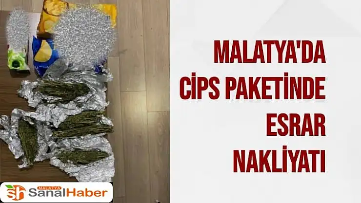 Malatya'da Cips paketinde esrar nakliyatı
