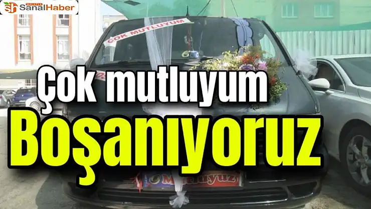 Malatya'da Gelin arabası gibi süslettiği aracıyla boşanma davasına gitti