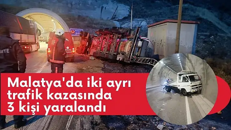 Malatya´da iki ayrı trafik kazasında 3 kişi yaralandı