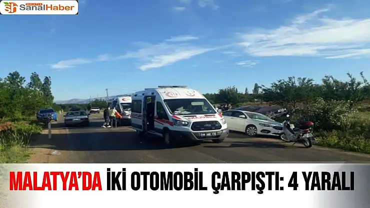 Malatya´da iki otomobil çarpıştı: 4 yaralı