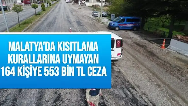 Malatya'da Kısıtlama kurallarına uymayan 164 kişiye 553 bin TL ceza