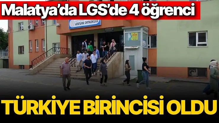 Malatya´da LGS´de 4 öğrenci Türkiye birincisi oldu