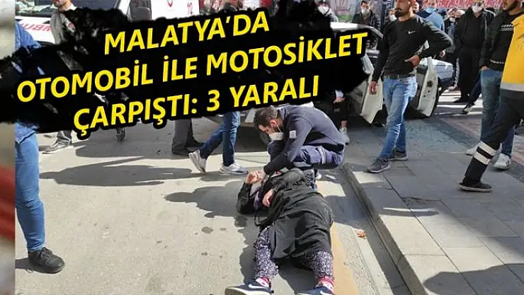 Malatya´da Otomobil ile motosiklet çarpıştı