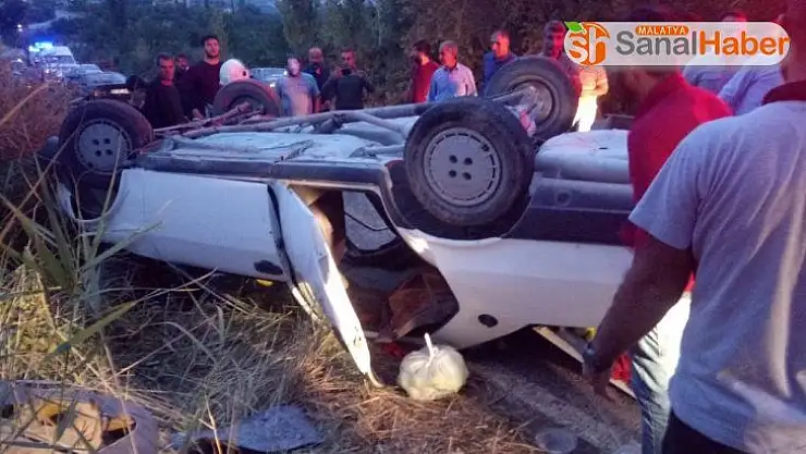 Malatya'da otomobil takla attı: 7 yaralı