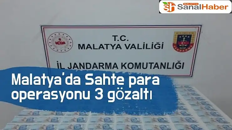 Malatya'da Sahte para operasyonu 3 gözaltı