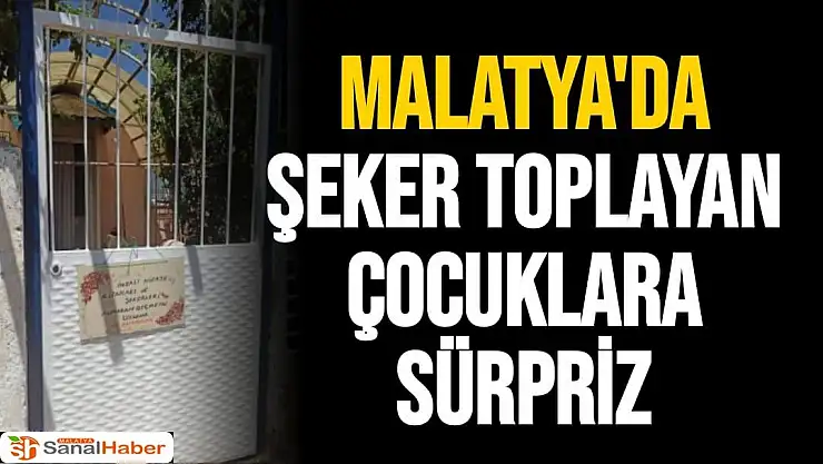 Malatya'da şeker toplayan çocuklara sürpriz