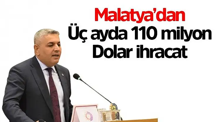 Malatya´dan üç ayda 110 milyon dolar ihracat