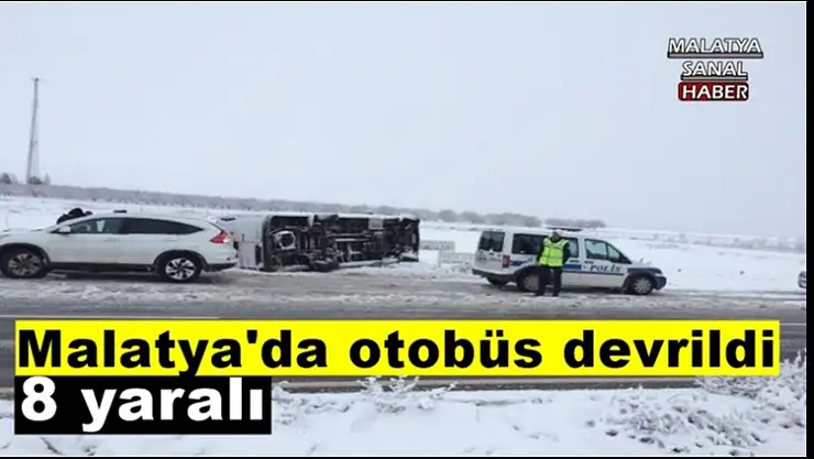 Malatya´da otobüs devrildi