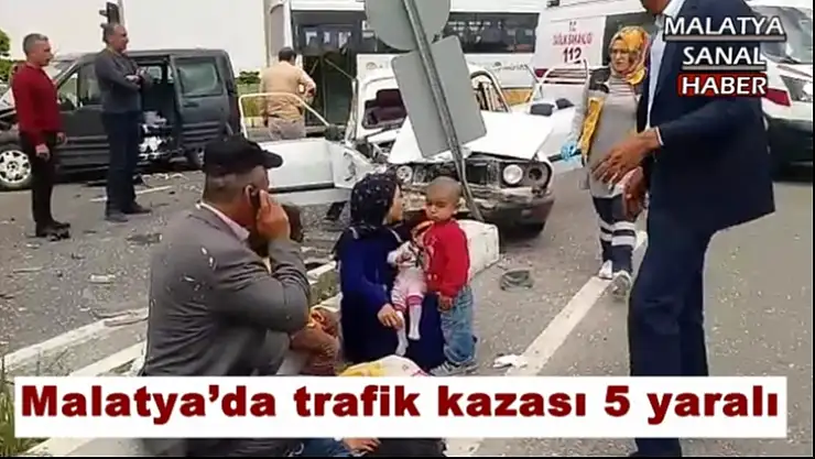 Malatya´da trafik kazası 5 yaralı