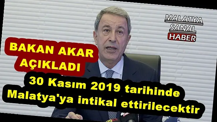 30 Kasım 2019 tarihinde Malatya'ya intikal ettirilecektir
