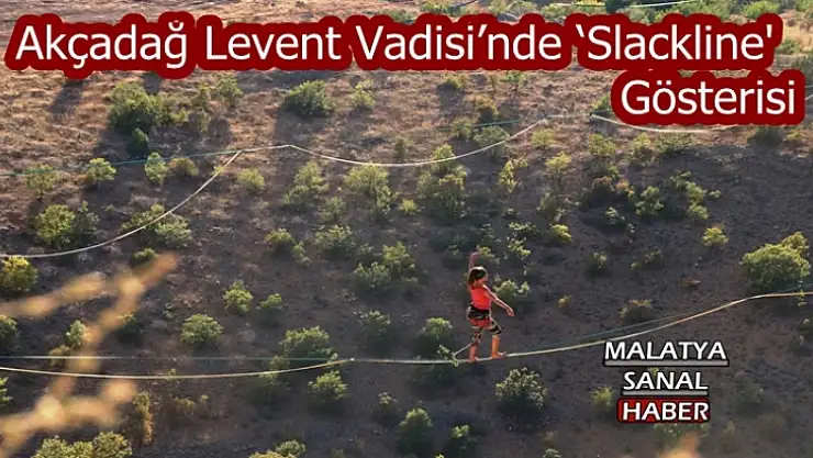 Akçadağ Levent Vadisi´nde `Slackline' Gösterisi