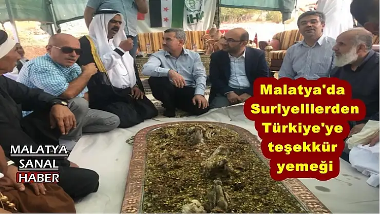 Malatya'da   Suriyelilerden  Türkiye'ye  teşekkür  yemeği