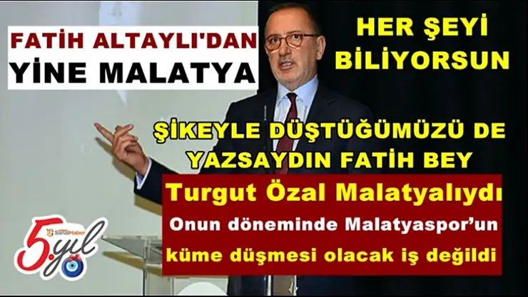 Fatih Altaylı'dan yine Malatya yazısı