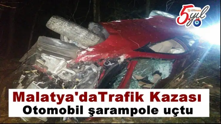 Malatya'da Otomobil şarampole uçtu