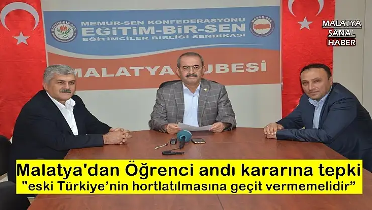 Malatya'dan Öğrenci andı kararına tepki
