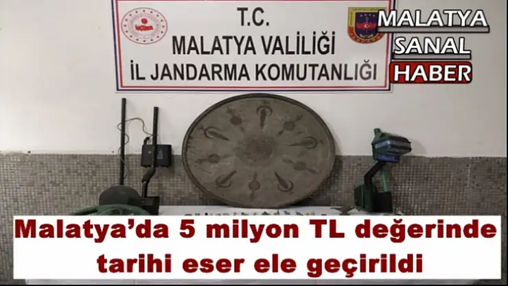Malatya´da 5 milyon TL değerinde tarihi eser ele geçirildi