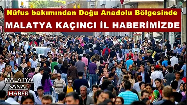 Nüfus bakımından Doğu Anadolu Bölgesinde Malatya kaçıncı