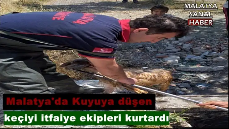 Malatya'da Kuyuya düşen keçiyi itfaiye ekipleri kurtardı
