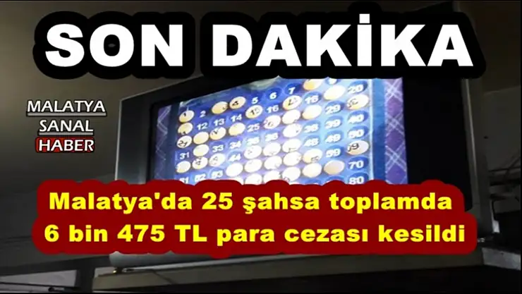 Malatya'da 25 şahsa toplamda 6 bin 475 TL para cezası kesildi