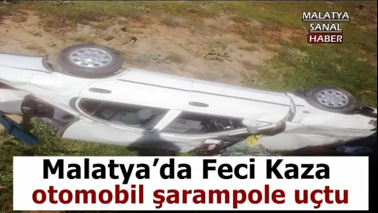 Malatya´da otomobil şarampole uçtu