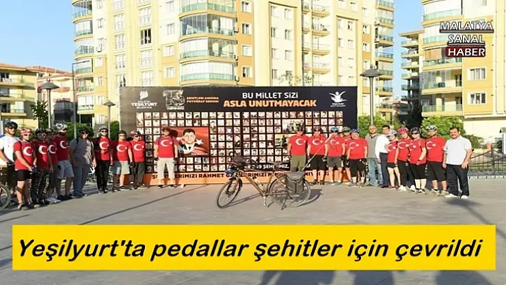 Yeşilyurt'ta pedallar şehitler için çevrildi