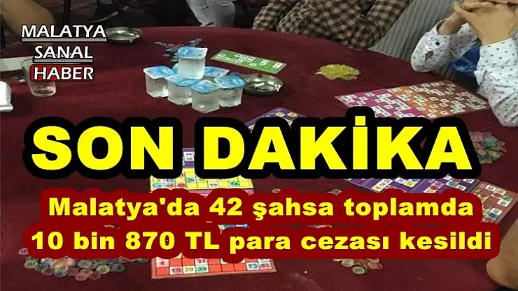 Malatya'da 42 şahsa toplamda  10 bin 870 TL para cezası kesildi