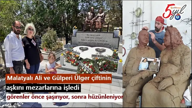 Malatyalı Ali ve Gülperi Ülger çiftinin aşkını mezarlarına işledi