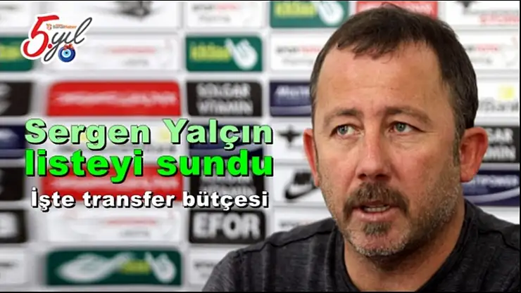 Sergen Yalçın listeyi sundu