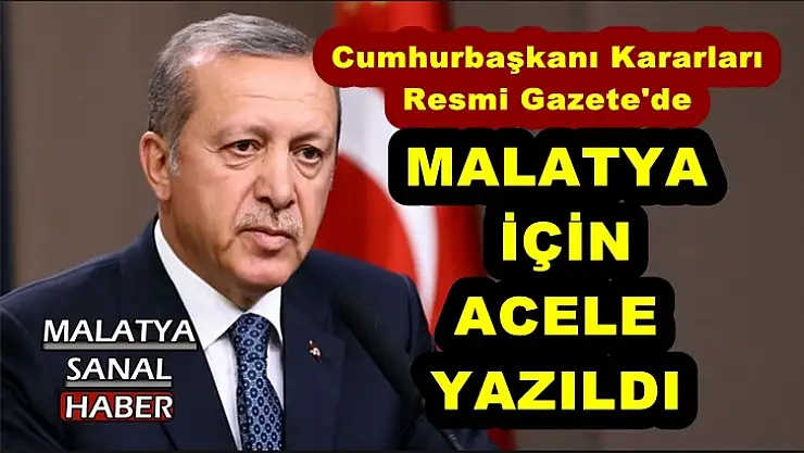 Cumhurbaşkanı Kararları  Resmi Gazete'de