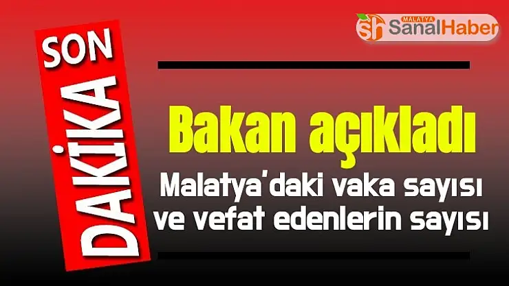 Malatya´da vaka sayısı ve vefat edenlerin sayısı