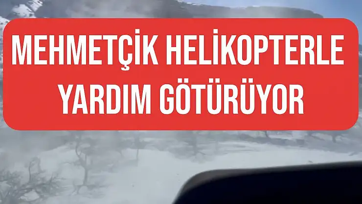 Mehmetçik helikopterle yardım götürüyor