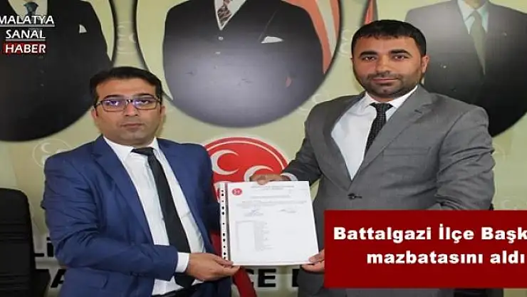  MHP Battalgazi İlçe Başkanı Mesut Samanlı mazbatasını aldı