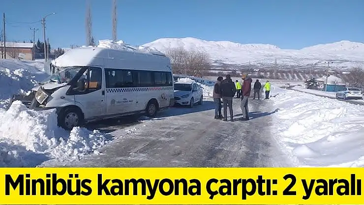 Minibüs kamyona çarptı