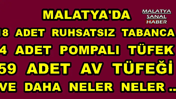 MALATYA'DA SUÇ ÖRGÜTLERİ OPERASYONUNA İLİŞKİN DETAYLAR 