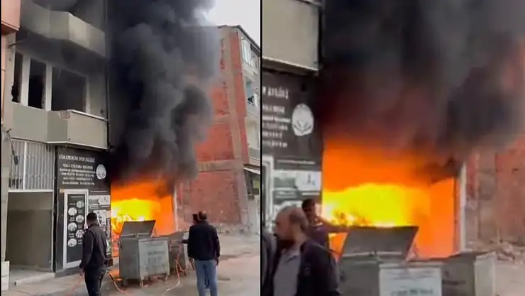 Niyazi Mahallesi'nde Metruk İş Yerinde Yangın