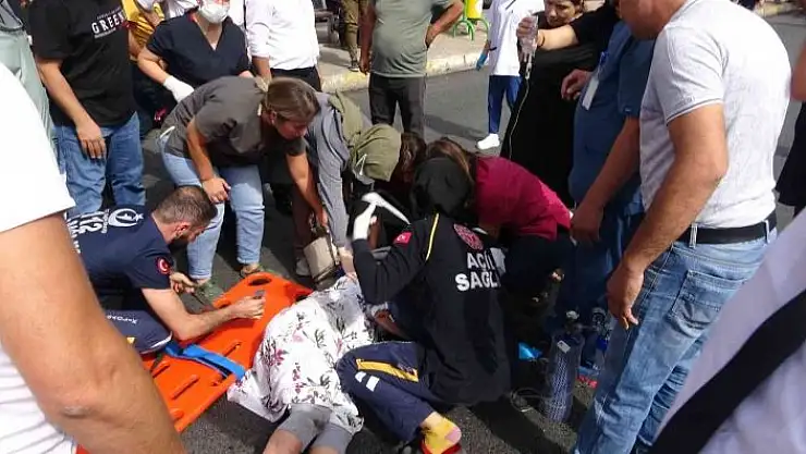 'Otomobilin çarptığı hamile kadın yaşam savaşı veriyor'