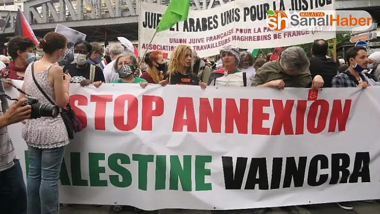 Paris'te İsrail'in ilhak planı protesto edildi