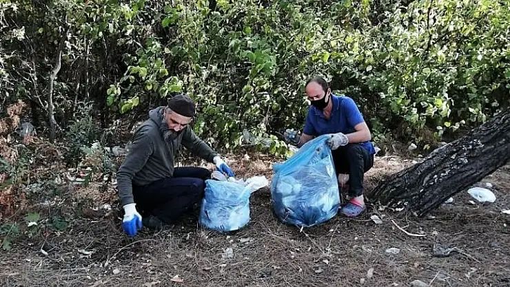 'Piknikçilerin çöplerini topladılar'