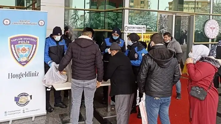 'Polisten hasta yakınlarına sıcak çorba'