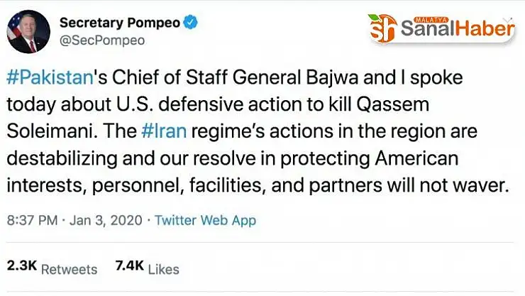 Pompeo: 'ABD'nin çıkarlarını koruma kararlılığımız değişmeyecek'