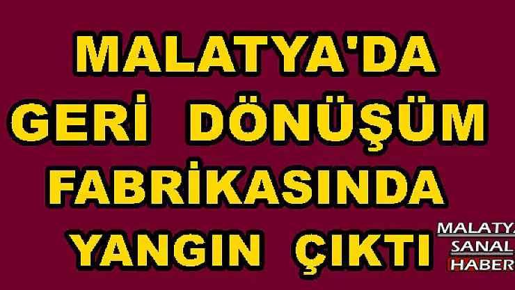 Malatya'da Geri dönüşüm fabrikasında yangın çıktı