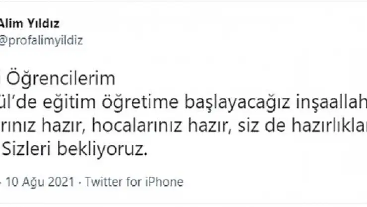'Rektör Yıldız´dan müjde'