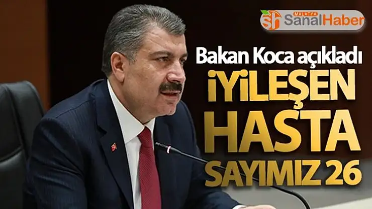 Sağlık Bakanı Koca açıkladı! İyileşen hasta sayımız 26