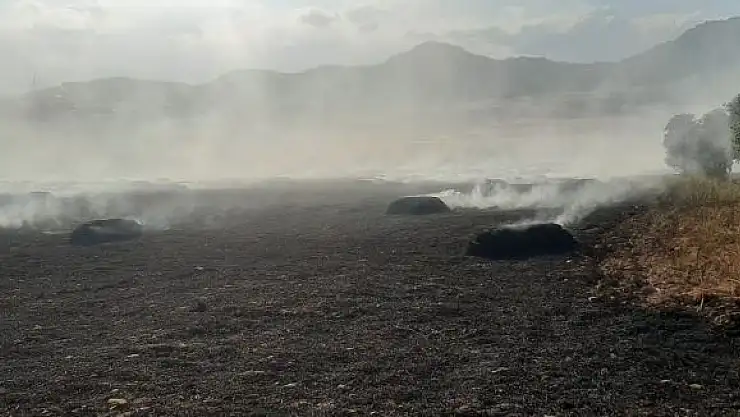 'Saman balyaları yanarak küle döndü'