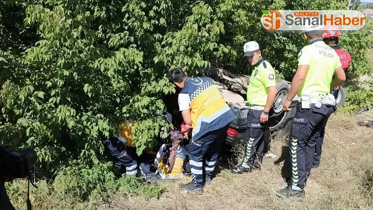 Şarampole uçan otomobil takla attı: 1 yaralı