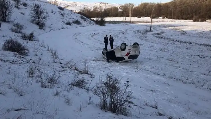 'Şarampole uçan otomobilin sürücüsü yaralandı'