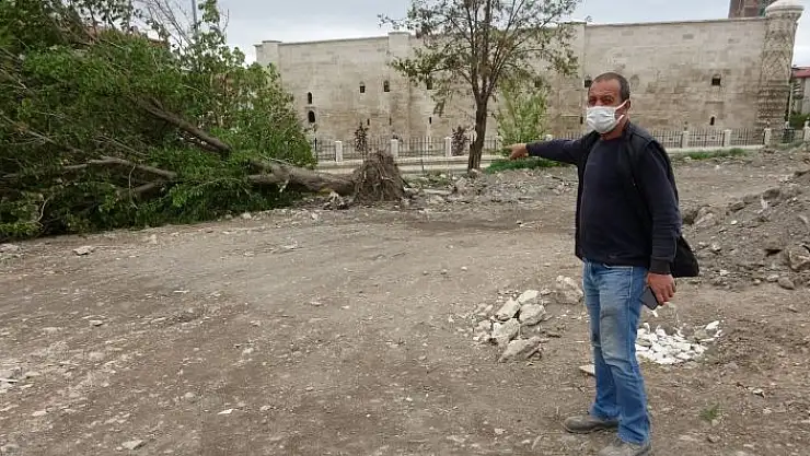 'Sivas´ta fırtına ağaçları kökünden söktü'