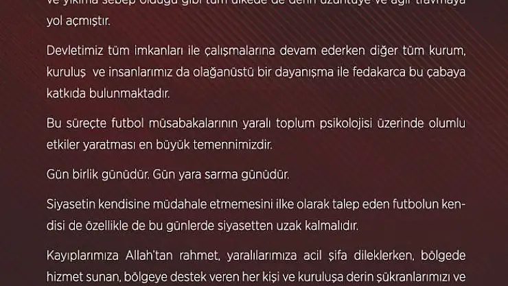 'Sivasspor´dan açıklama: ''Gün birlik günüdür'''